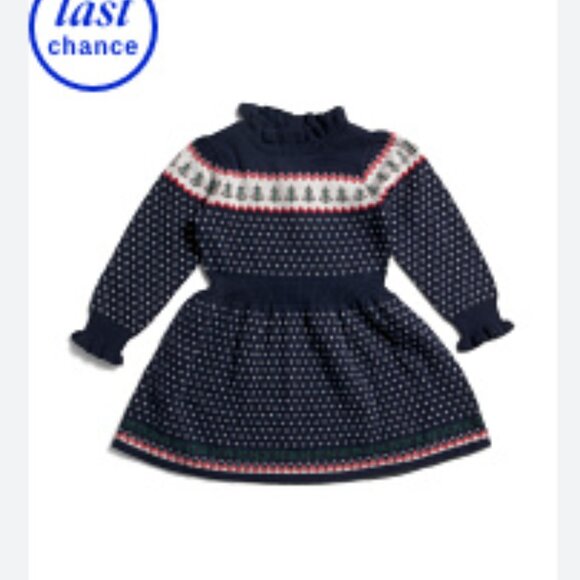 Janie and Jack Other - New Janie & Jack Navy Blue Patterned Fair Isle Sweater Dress.